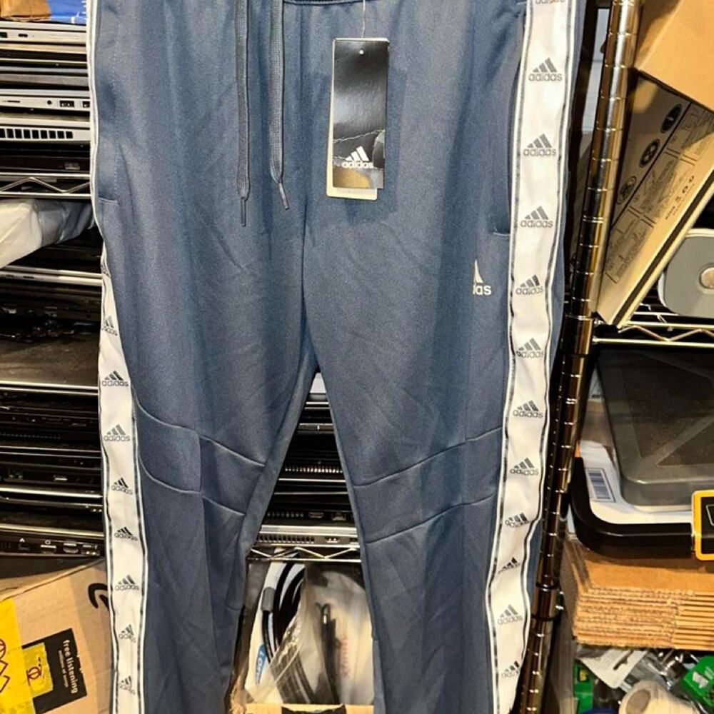 Adidas Women's Blue and White Trousers